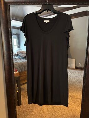 Another Love Black V-Neck Ruffle Sleeve Tunic